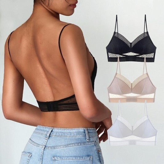 Rygglös spetsbralette med bygelfritt lyft