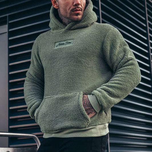 Sherpahuvtröja i relaxed fit för herr
