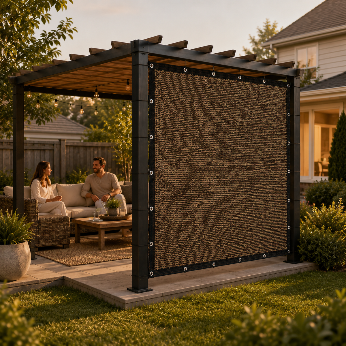 Sidopanel för pergola – insynsskydd och solskydd för lusthus