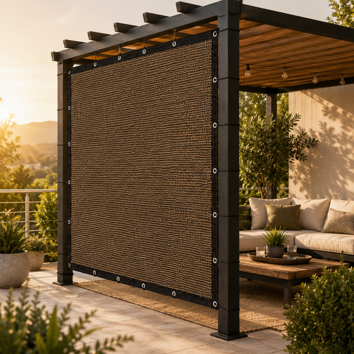 Sidopanel för pergola – insynsskydd och solskydd för lusthus
