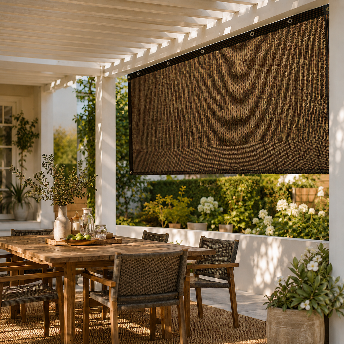 Sidopanel för pergola – insynsskydd och solskydd för lusthus