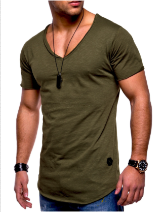 Slim fit T-shirt med V-ringning för herrar