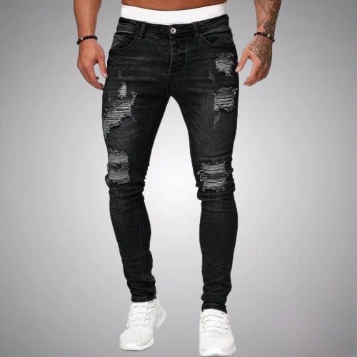Slitna skinny jeans för herr