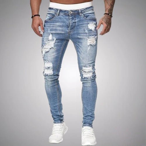 Slitna skinny jeans för herr