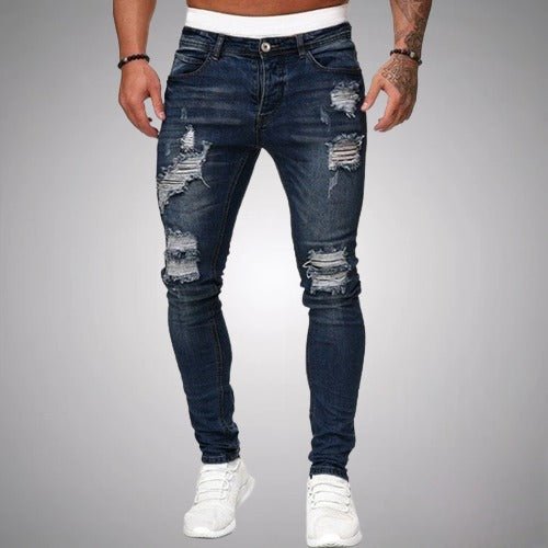 Slitna skinny jeans för herr