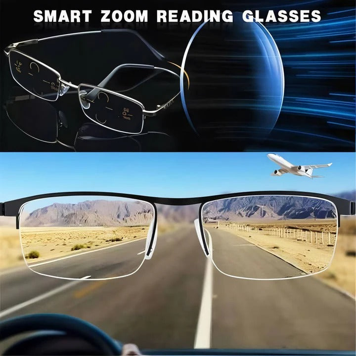 Smarta progressiva läsglasögon med blåljus- och UV-skydd