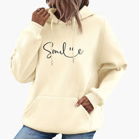 Snygg hoodie med Smile-tryck för damer
