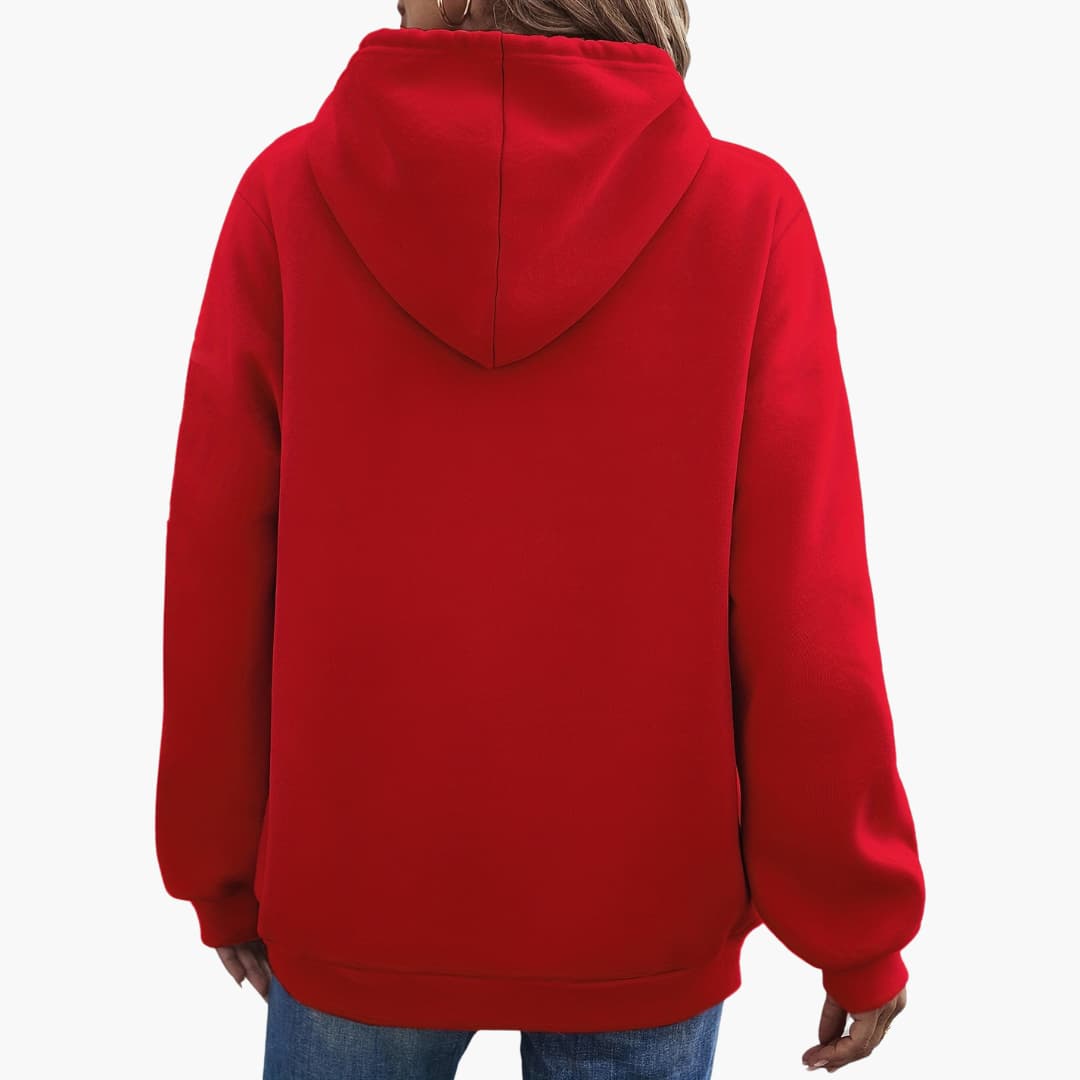 Snygg hoodie med Smile-tryck för damer