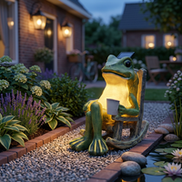 Solcellsdriven LED-trädgårdslampa i form av en groda – utomhusdekoration för trädgård och damm