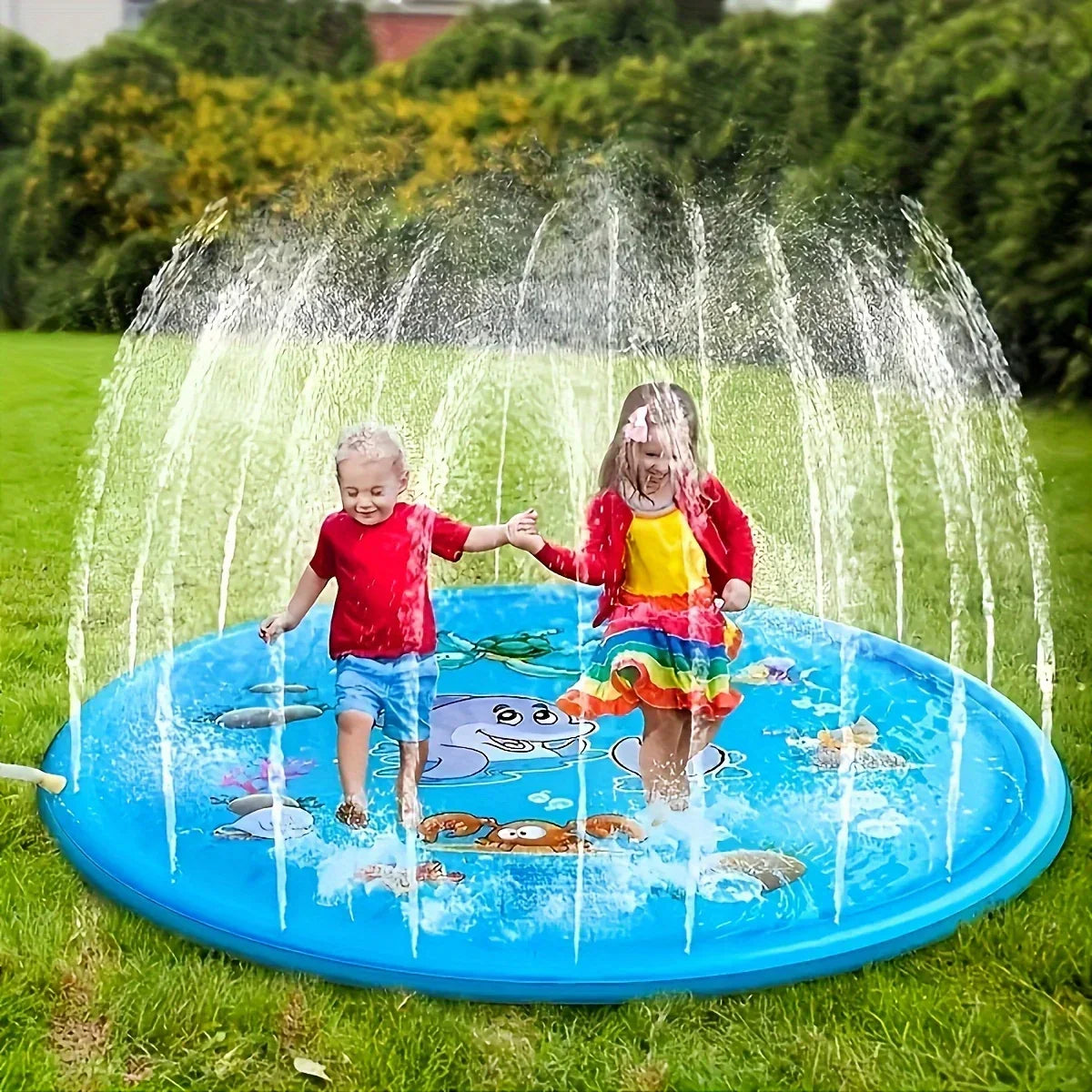 Sprinklermatta för utomhuslek för barn