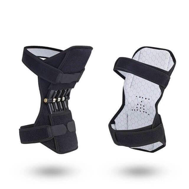 Stabiliserande knäskydd med fjäderstöd