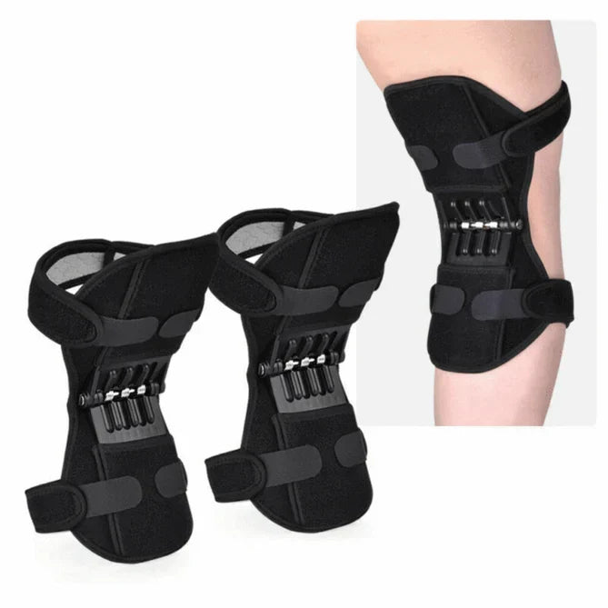 Stabiliserande knäskydd med fjäderstöd