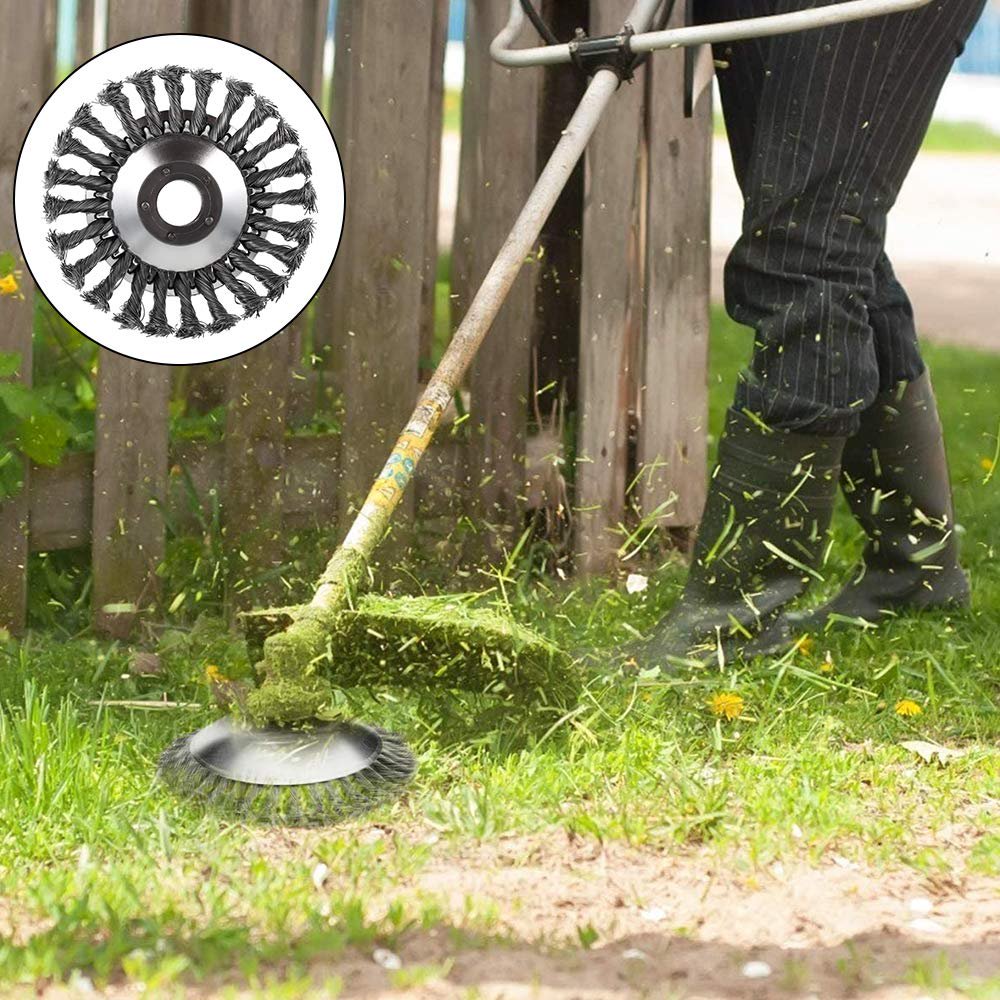 Stålborste till trimmer för ogräsrensning