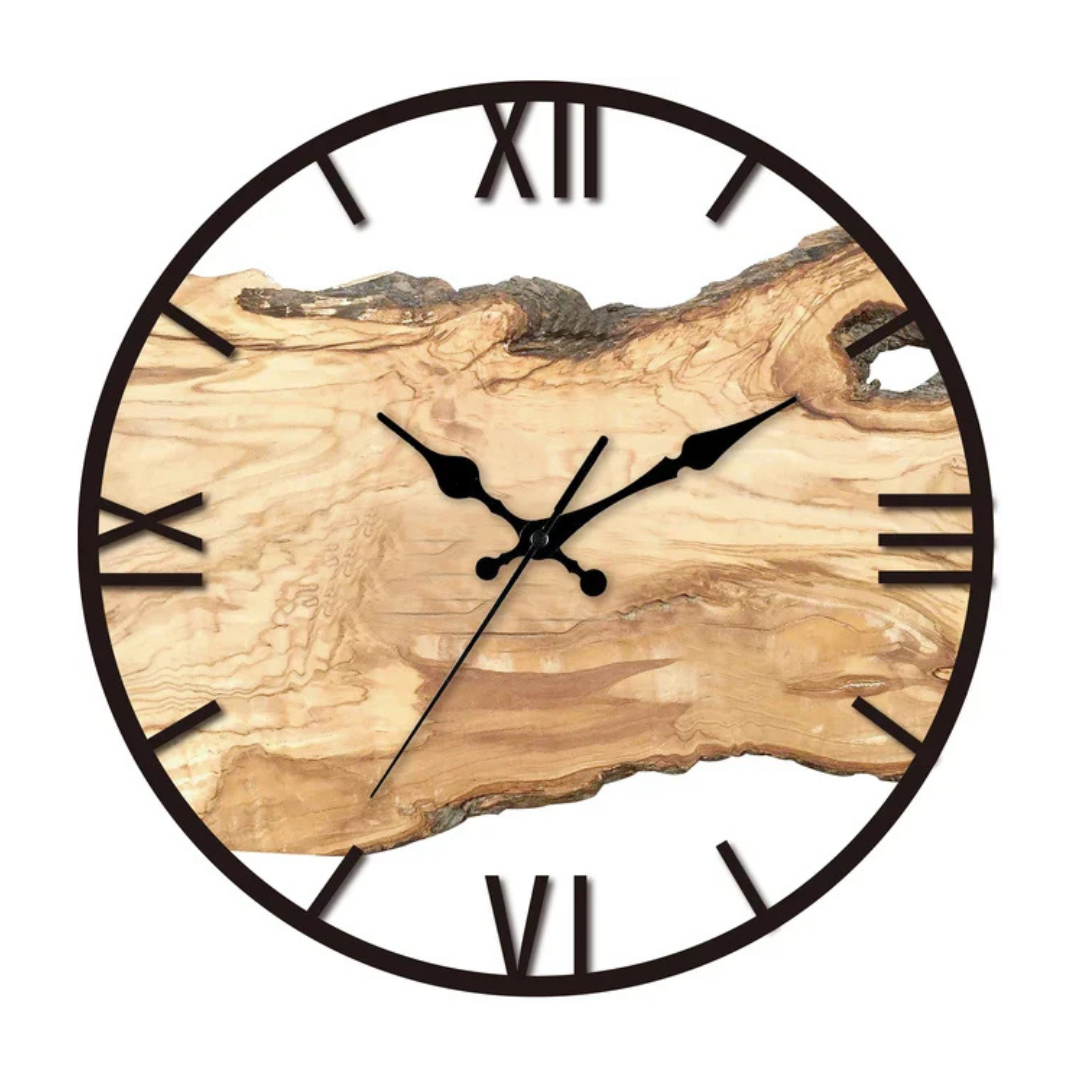 Stor svart väggklocka i minimalistisk design