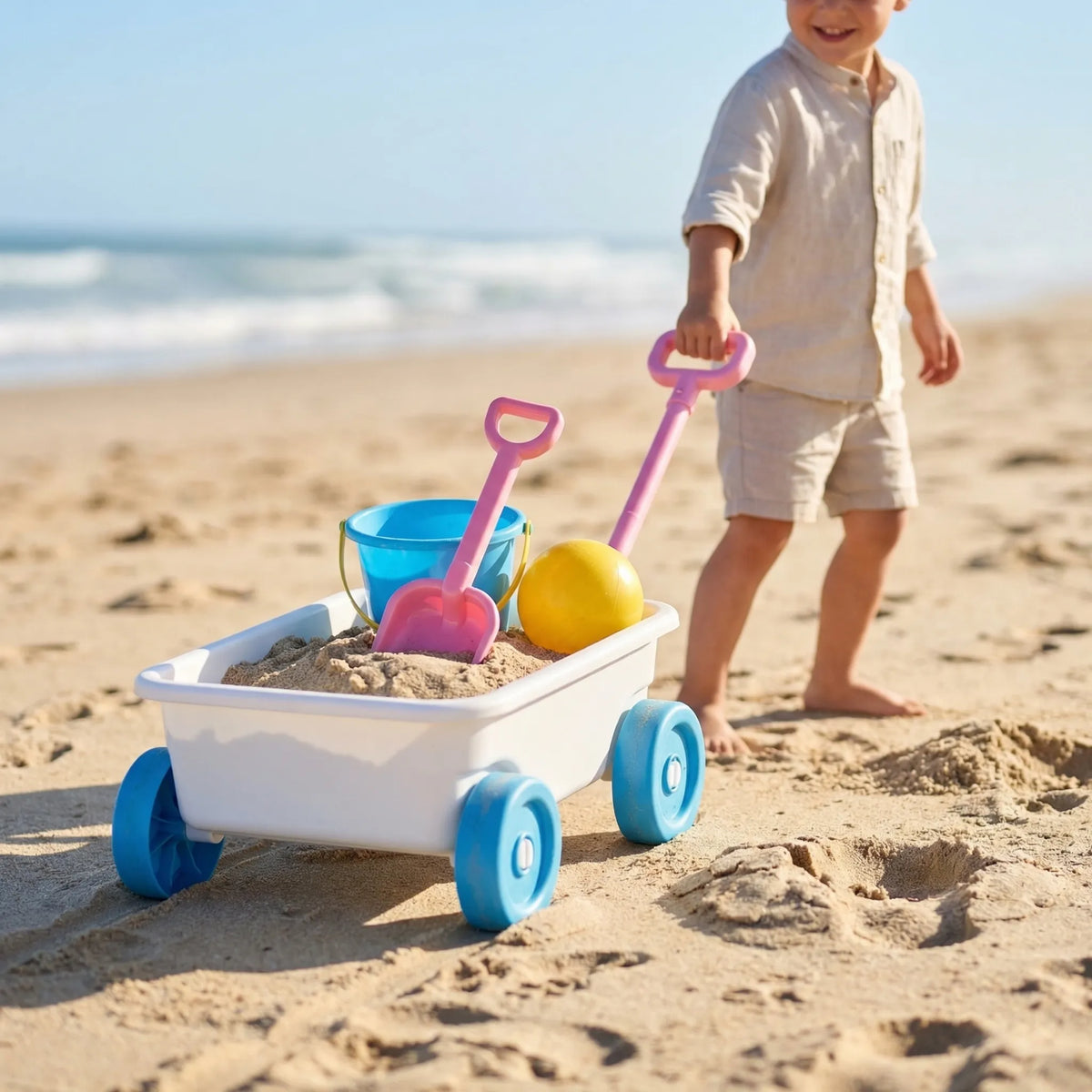 Strandleksaksset med dragvagn