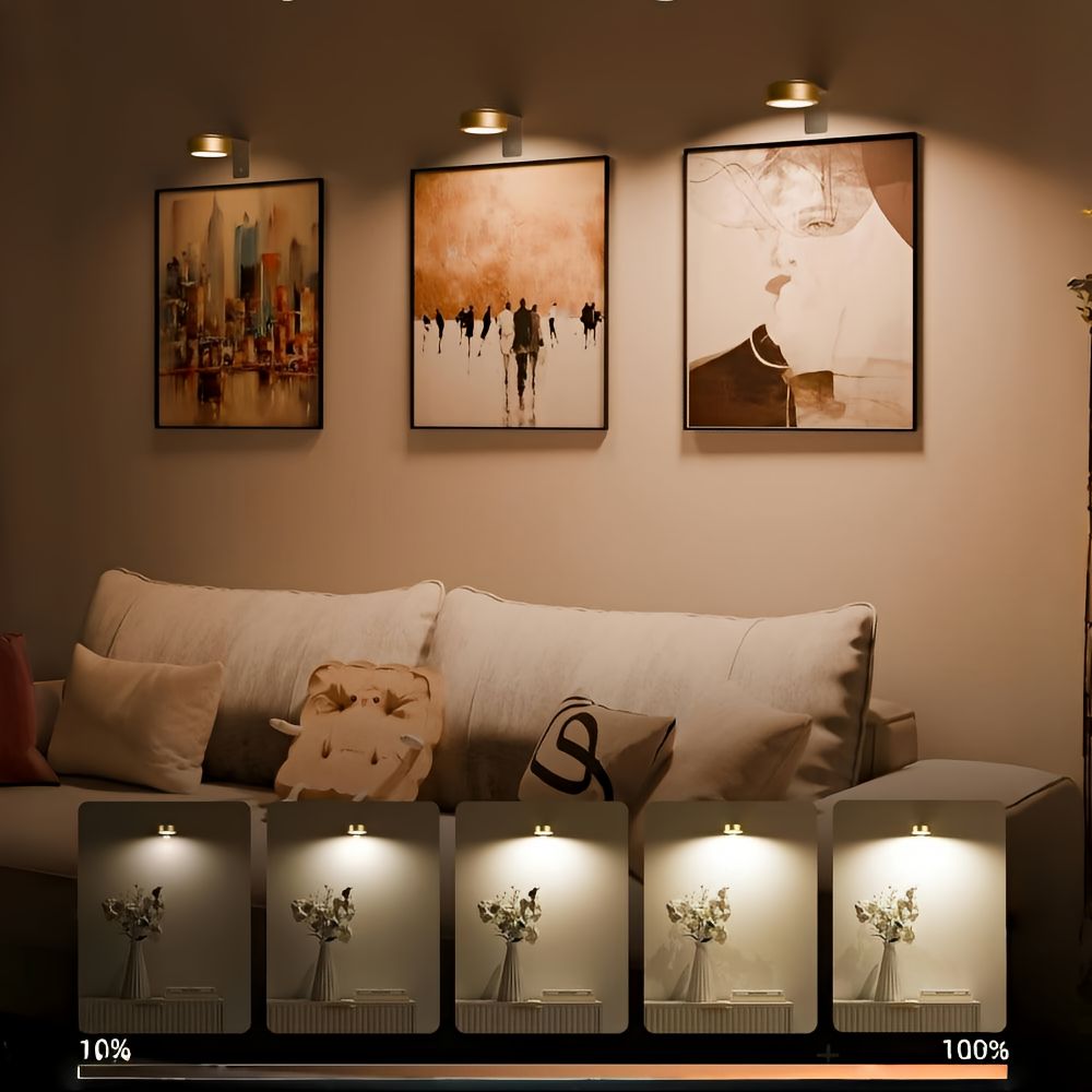 Trådlösa uppladdningsbara LED-spotlights för tavlor och konstverk