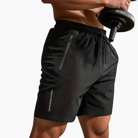 Träningsshorts för herr med dragkedjefickor och dragsko
