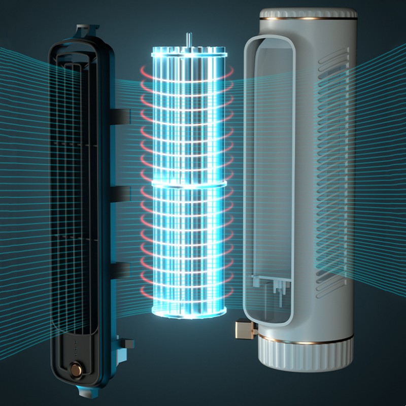 Tystgående elektrisk minibordsfläkt med kylning