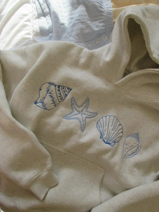 Unisex huvtröja med mönster Seaside