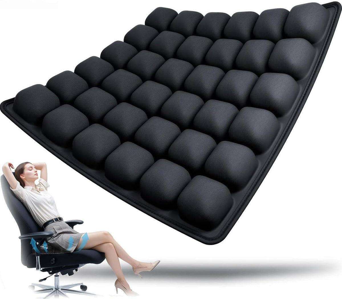 Uppblåsbar resekudde med ergonomisk tryckavlastning