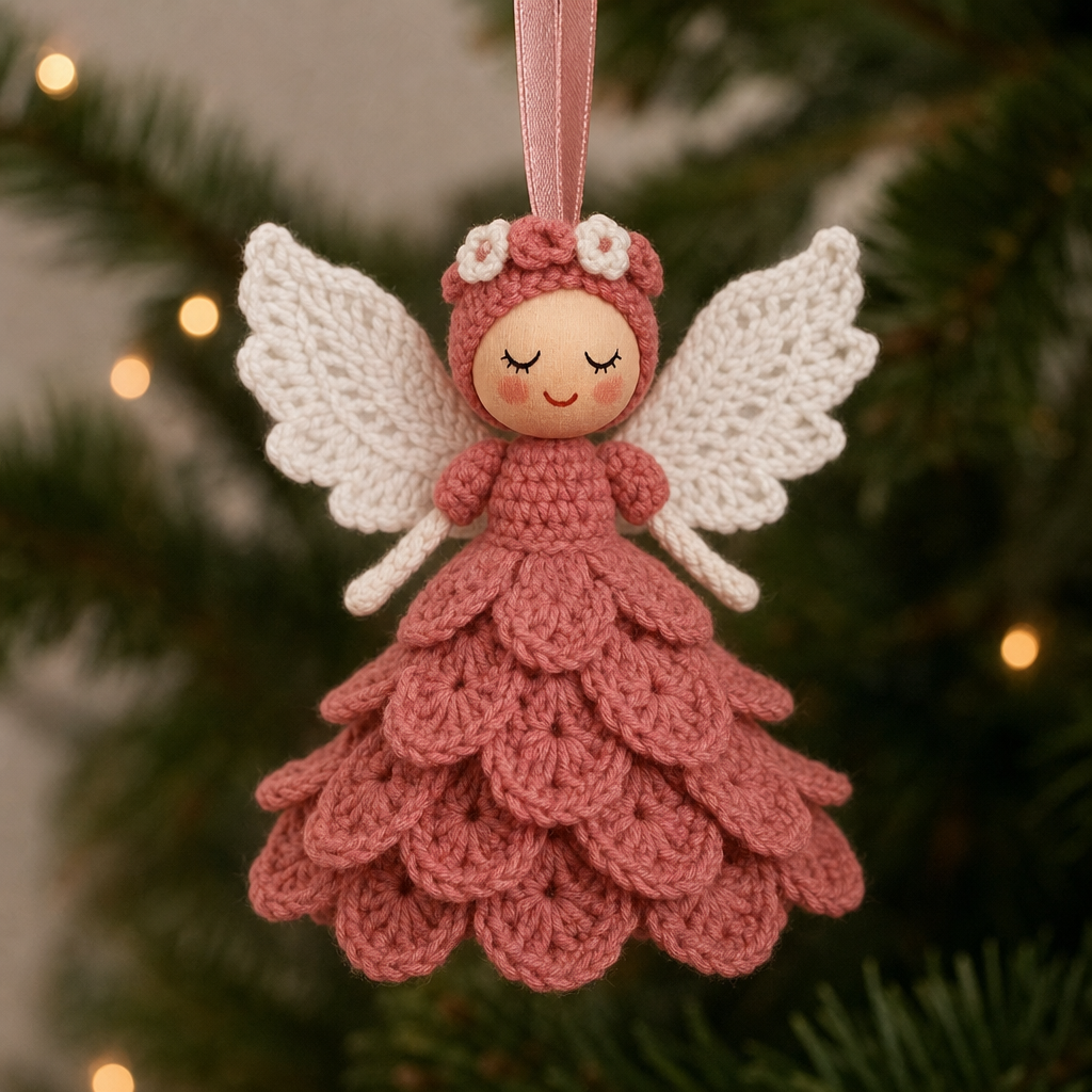 Virkset för nybörjare – Ängel som julhänge